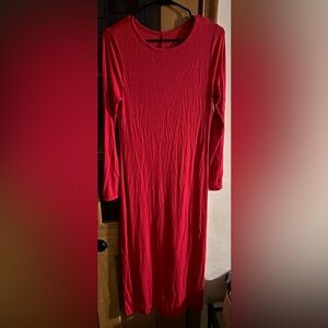 a new day Red Long Sleeve Maxi Dress